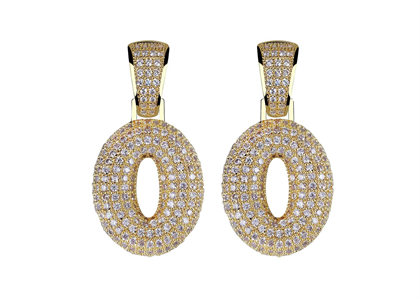  Rose Gold Plated Micro Pave Iced Out Earrings